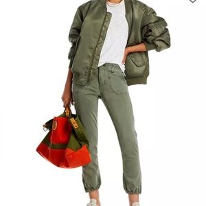 Paige Mayslie Cropped Jogger Olive Green Pants size 27